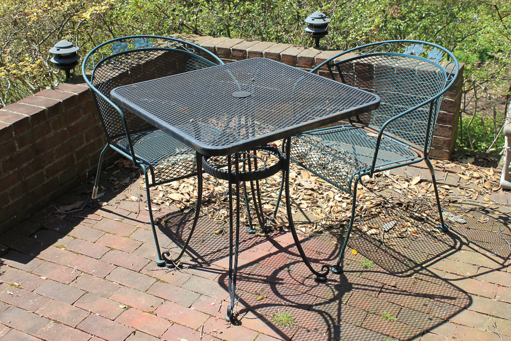 Wrought Metal Patio Table with Chairs