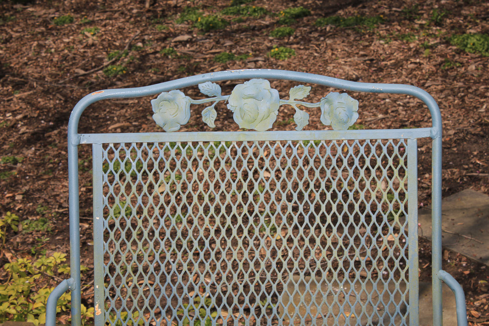 Metal Patio Table, Chairs, Chaise Lounge, and Bar Cart