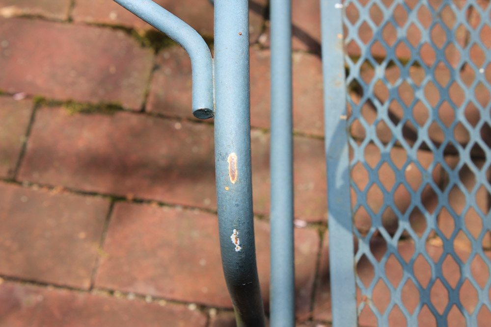 Metal Patio Table, Chairs, Chaise Lounge, and Bar Cart