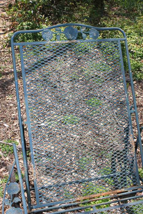 Metal Patio Table, Chairs, Chaise Lounge, and Bar Cart