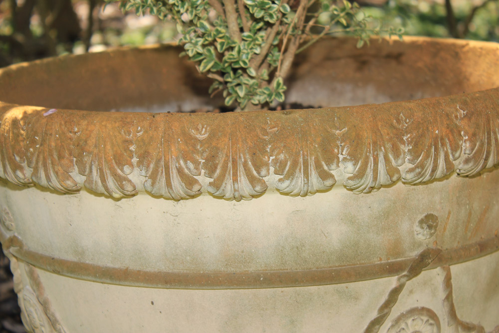 Pair of Cement Planters with Plants