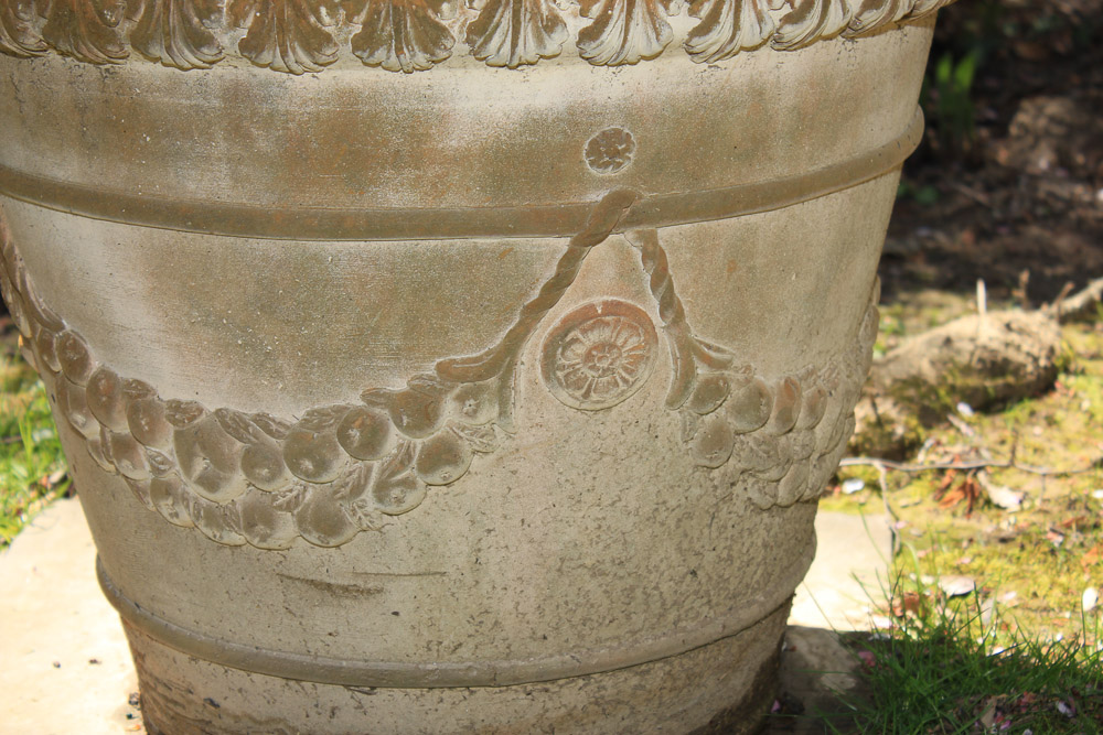 Pair of Cement Planters with Plants