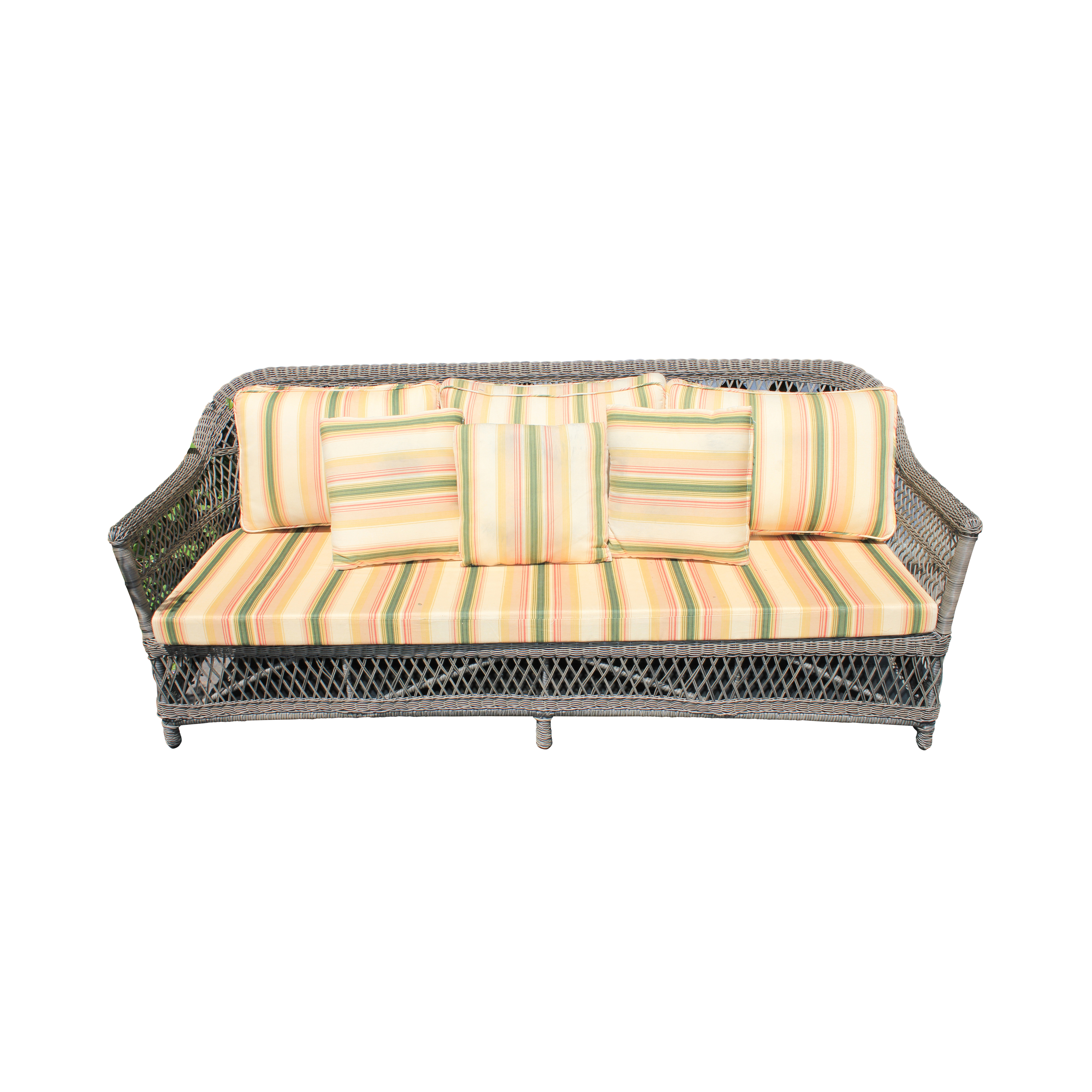 Vintage Brown Wicker Sofa