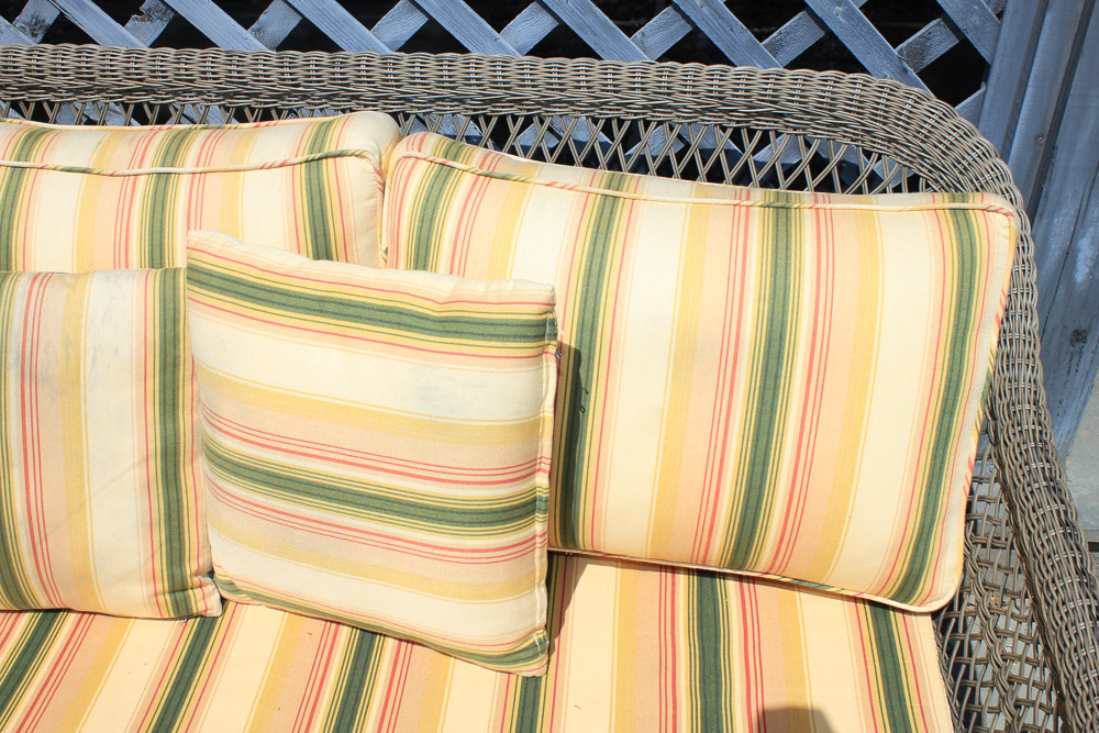 Vintage Brown Wicker Sofa
