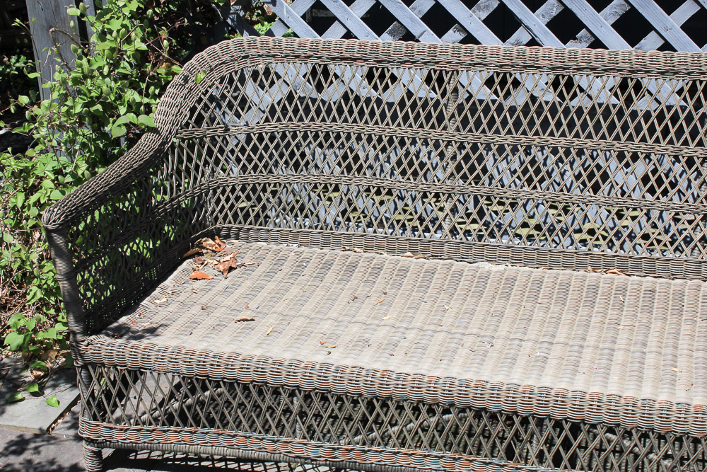 Vintage Brown Wicker Sofa