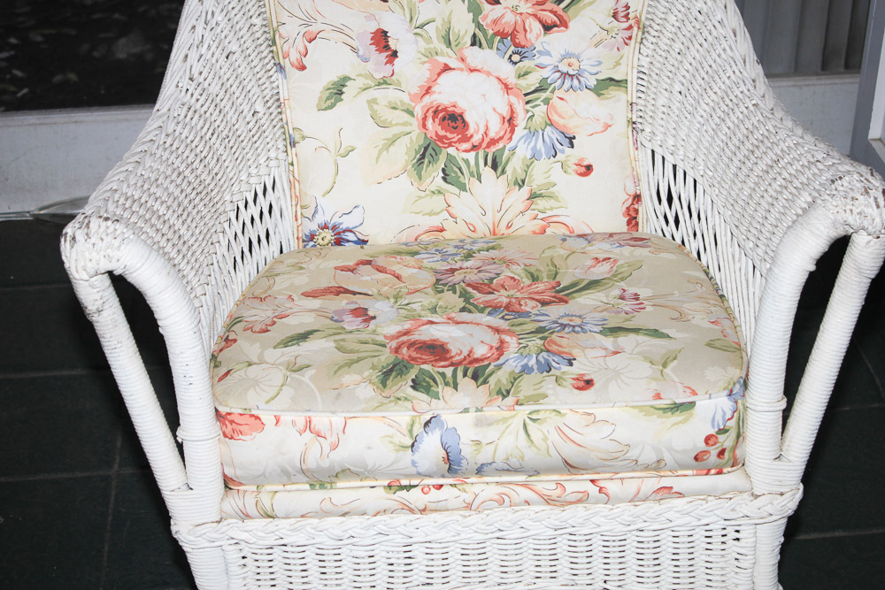 Vintage Wicker Furniture in White