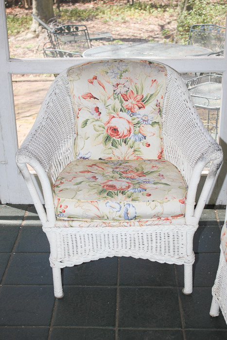 Vintage Wicker Furniture in White