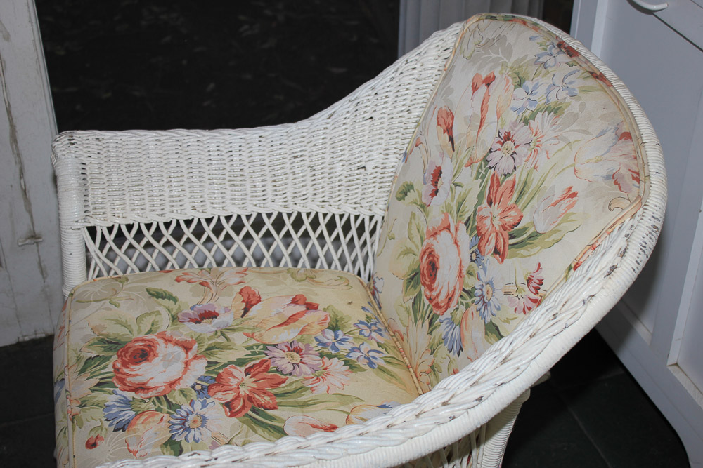 Vintage Wicker Furniture in White