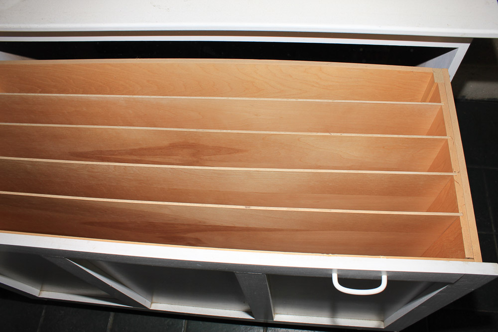 White Painted Bakers Cabinet and Prep Table