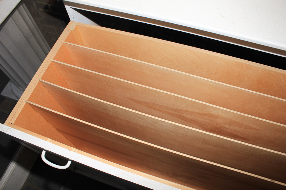 White Painted Bakers Cabinet and Prep Table