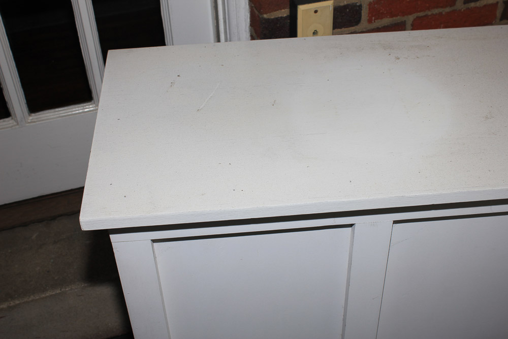 White Painted Bakers Cabinet and Prep Table