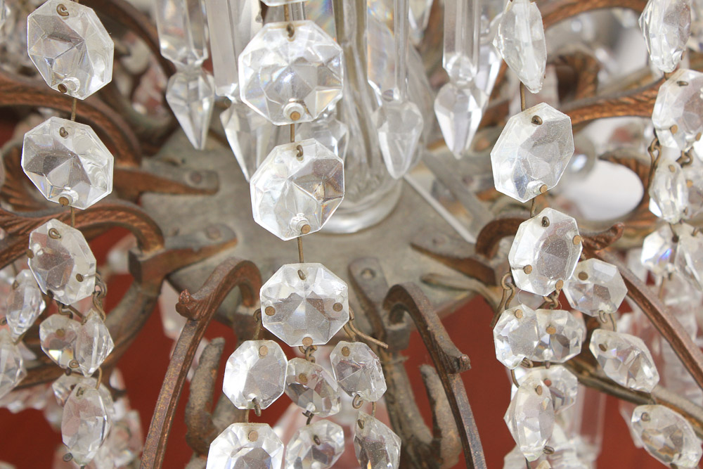 Vintage Continental Maria Theresa Style Crystal Chandelier