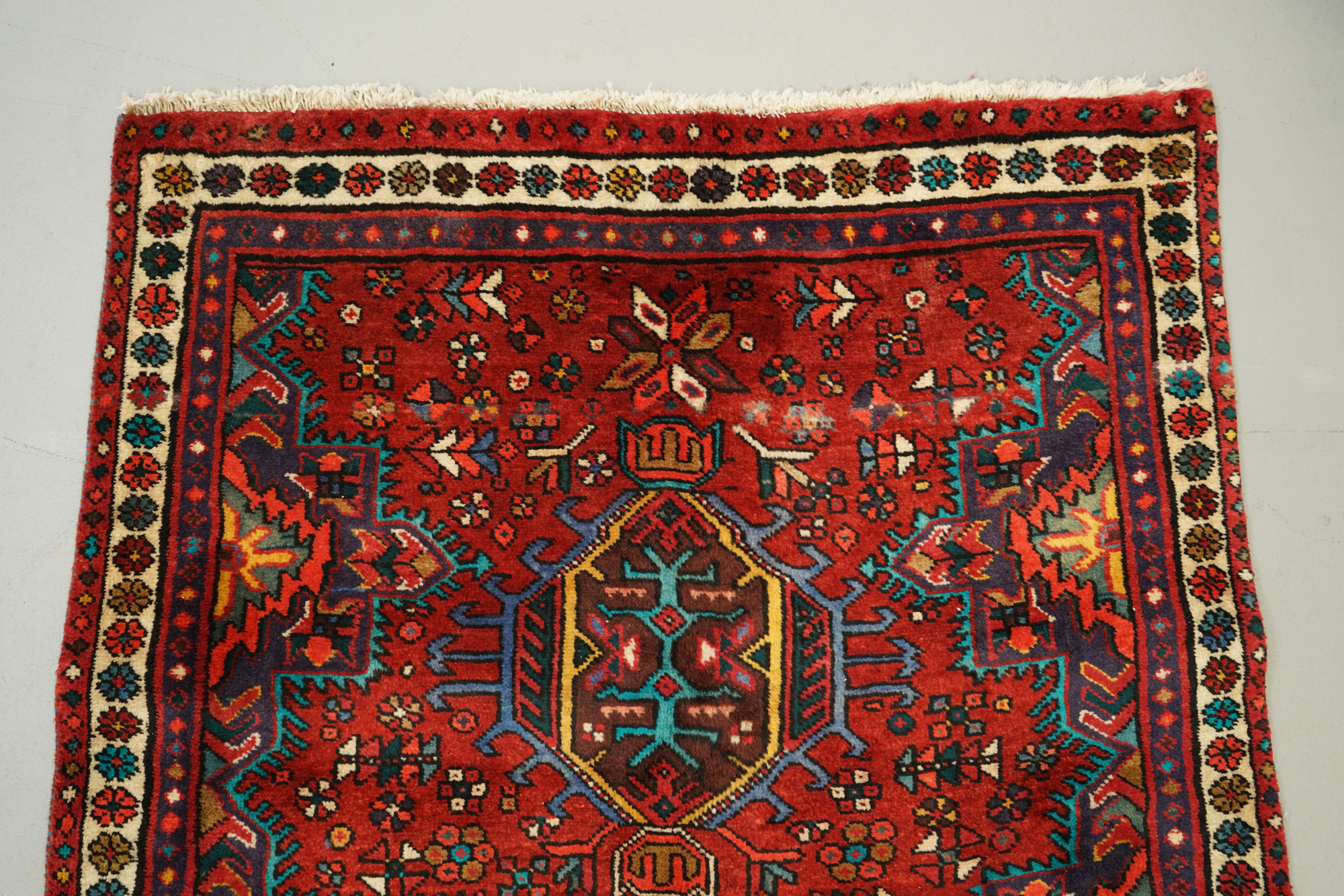 Hand-Knotted Persian Karaja Wool Runner