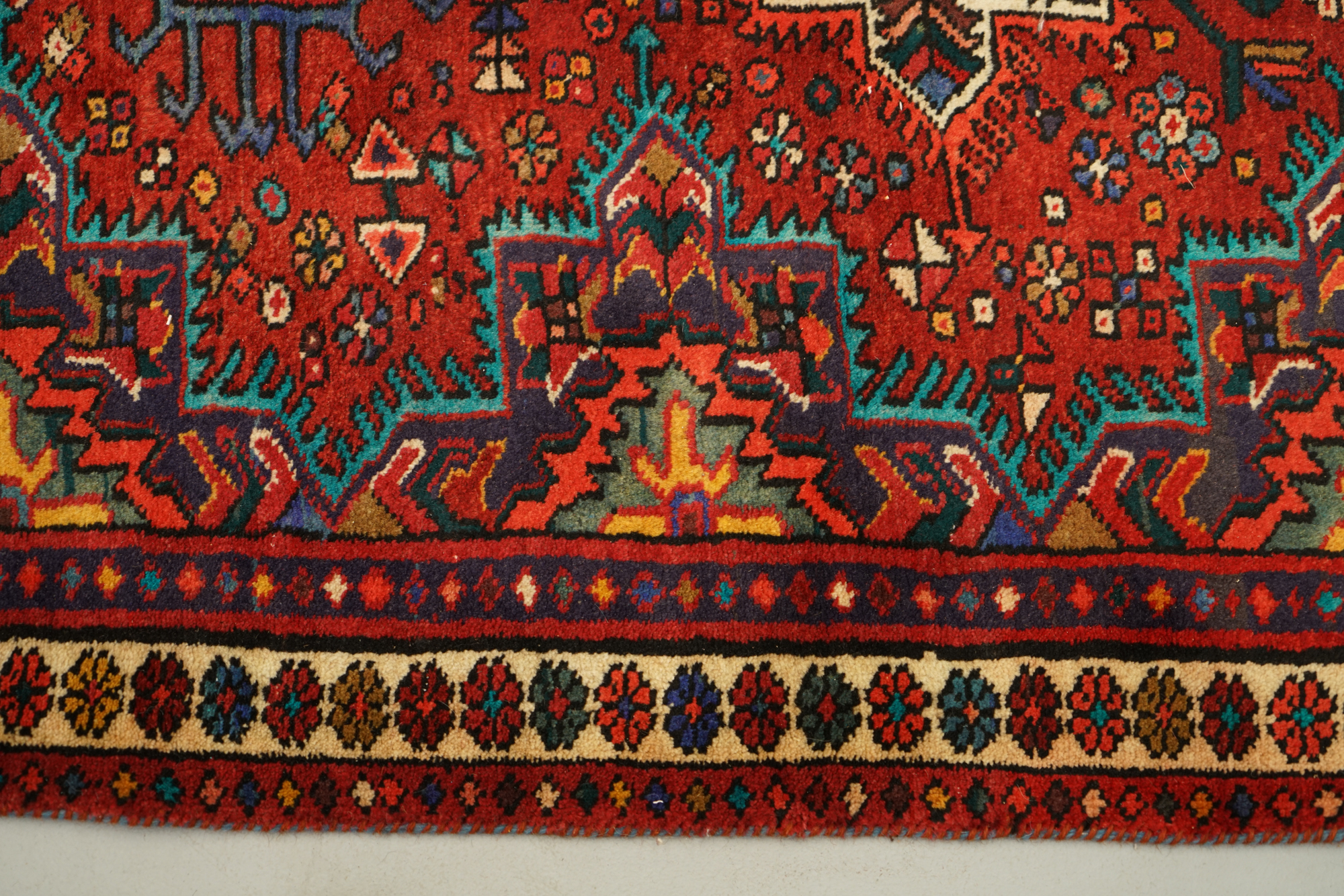 Hand-Knotted Persian Karaja Wool Runner