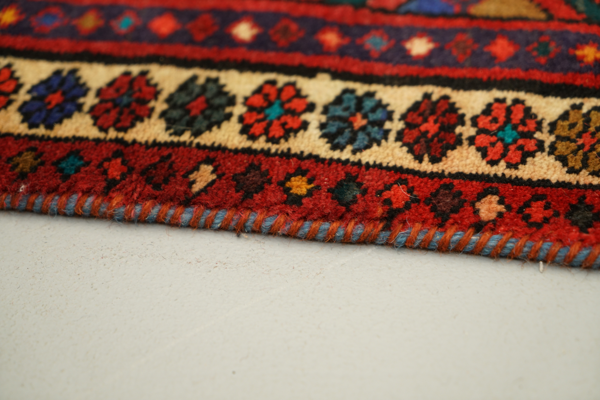 Hand-Knotted Persian Karaja Wool Runner