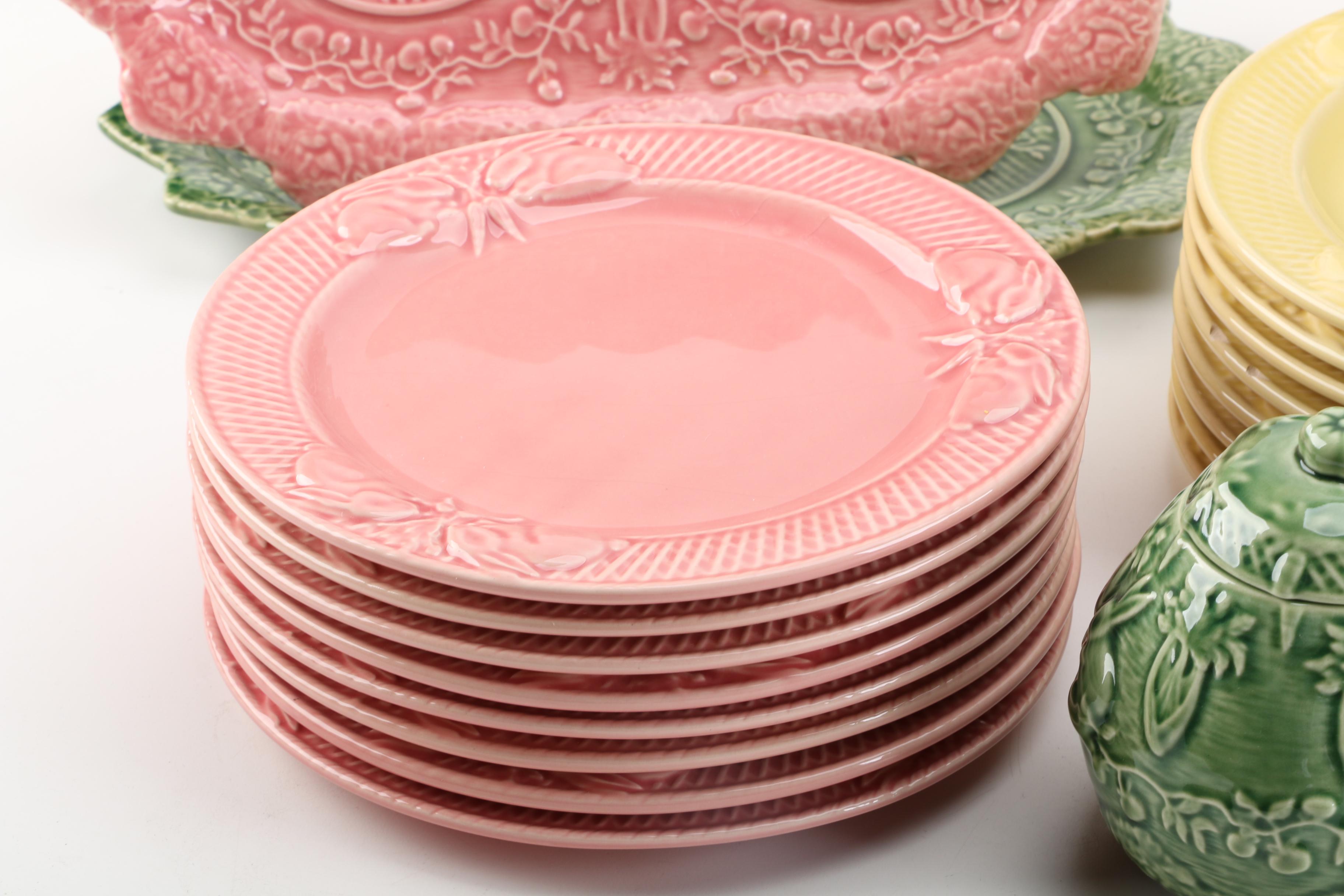 Portuguese Bordallo Pinheiro "Rabbit" Dinnerware and Serving Dishes