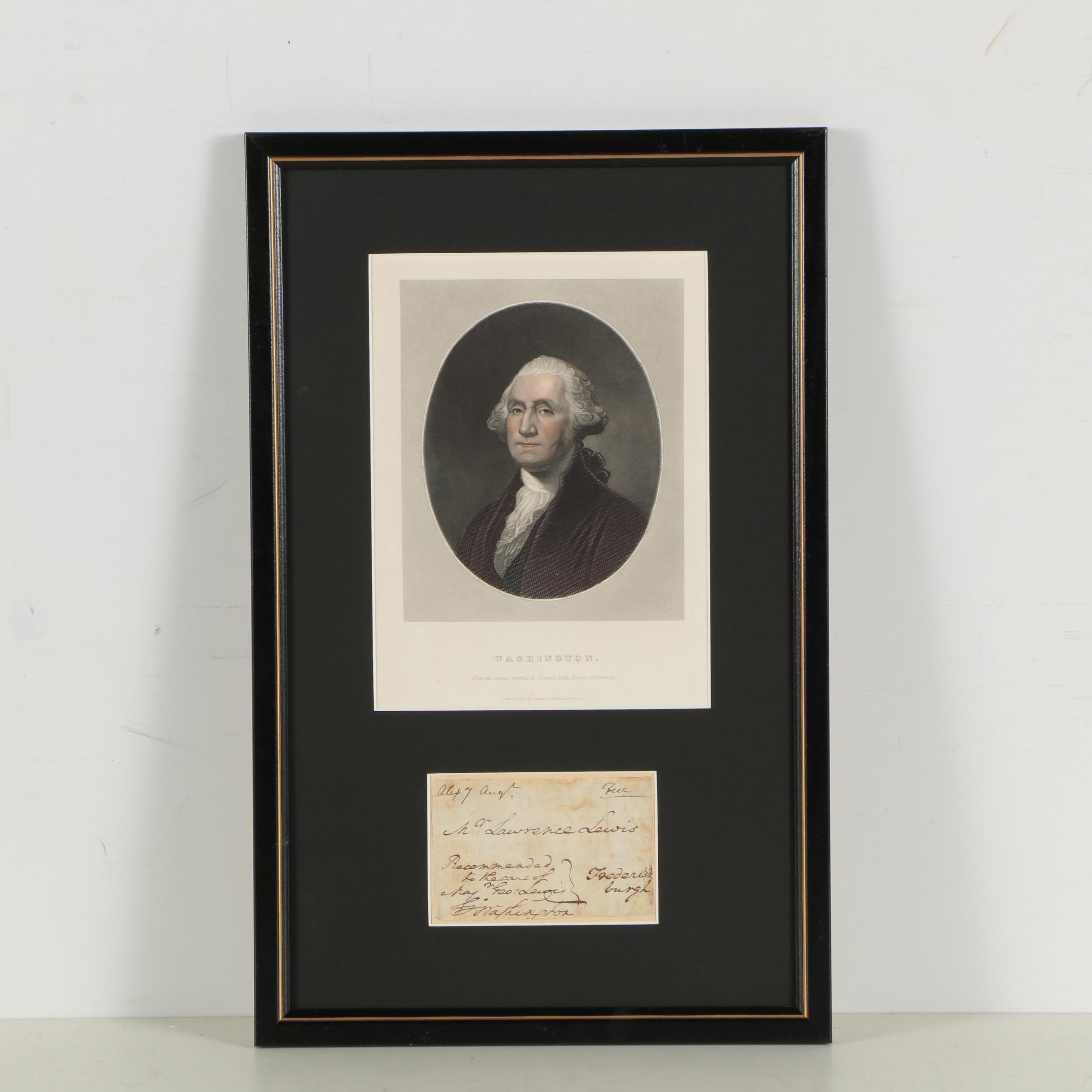 George Washington Signed Free Frank Address Panel to Nephew Lawrence Lewis
