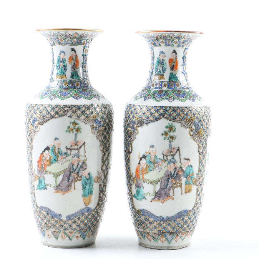 Chinese Hand-Painted Porcelain Vases