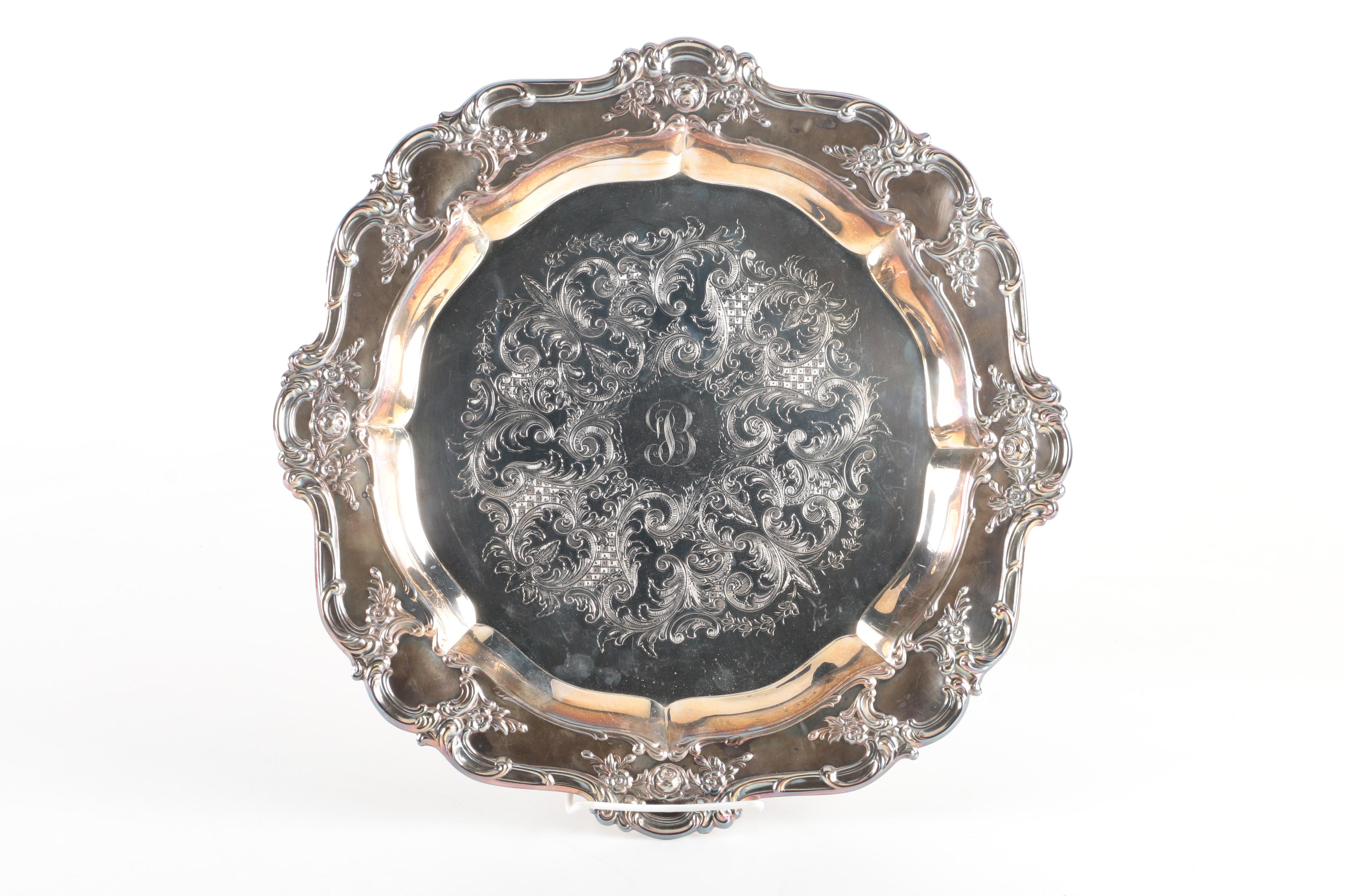 Towle Silver Plate Serving Tray and Other Silver Plate Serveware with Gorham