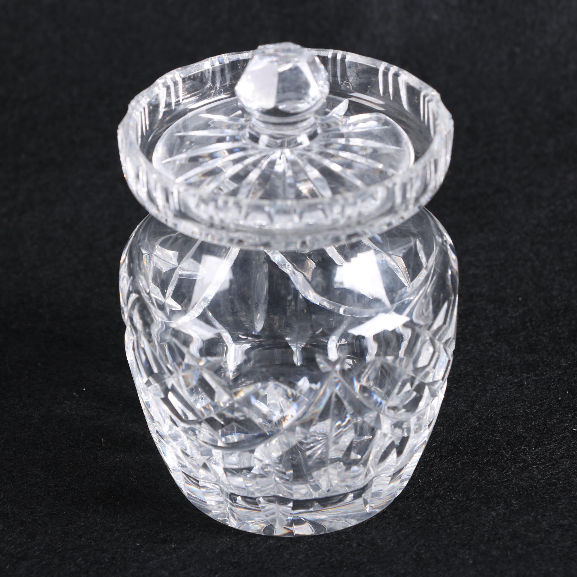 Waterford Crystal "Adare" Finger Bowl, "Glandore" Vase, Jam Jar and other Vases