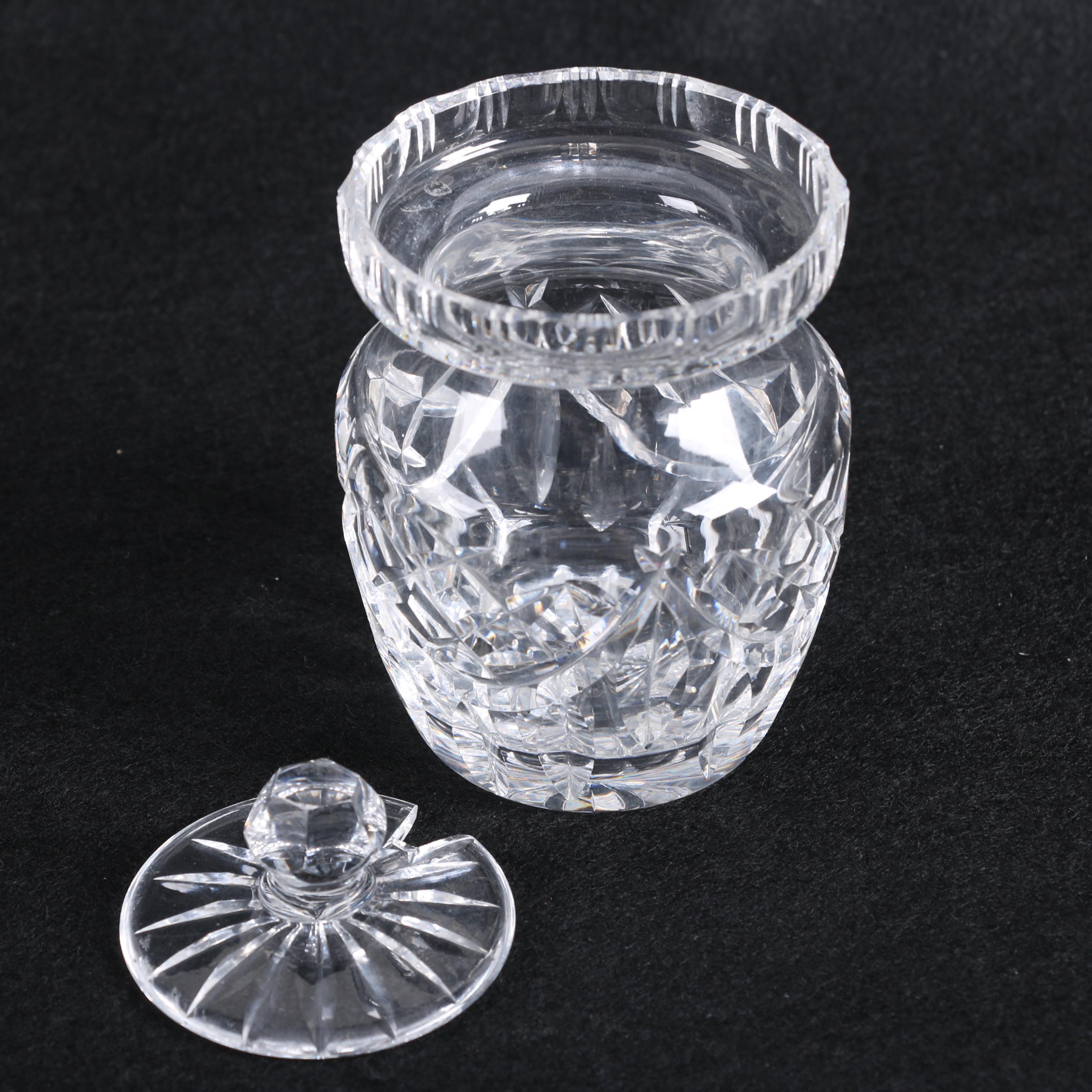 Waterford Crystal "Adare" Finger Bowl, "Glandore" Vase, Jam Jar and other Vases