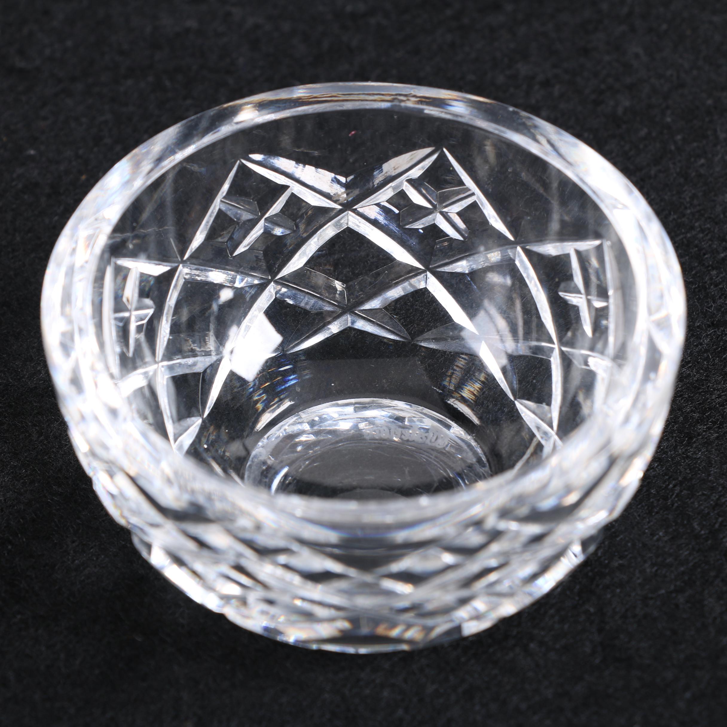 Waterford Crystal "Adare" Finger Bowl, "Glandore" Vase, Jam Jar and other Vases