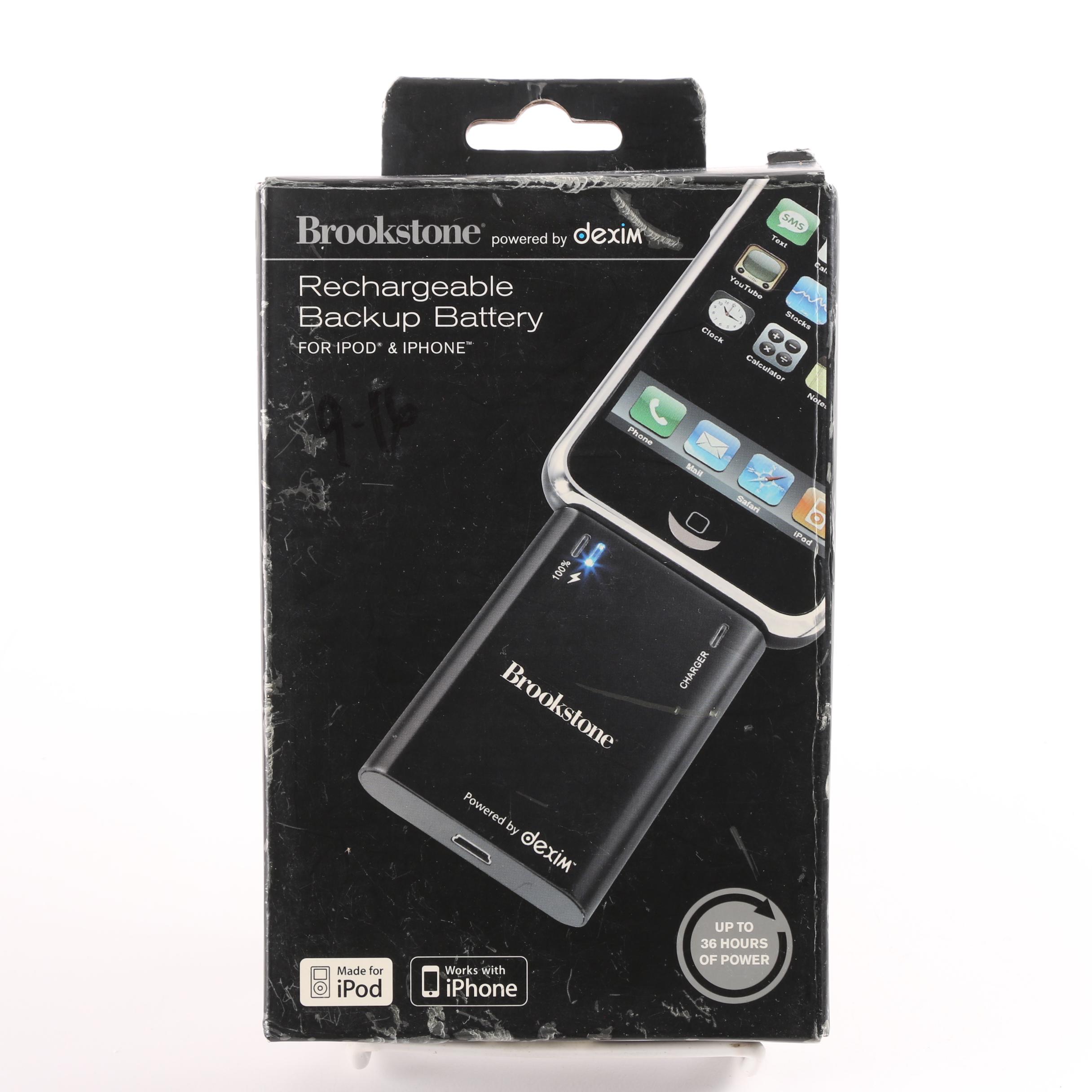Brookstone Rechargeable Backup Battery for iPod and iPhone