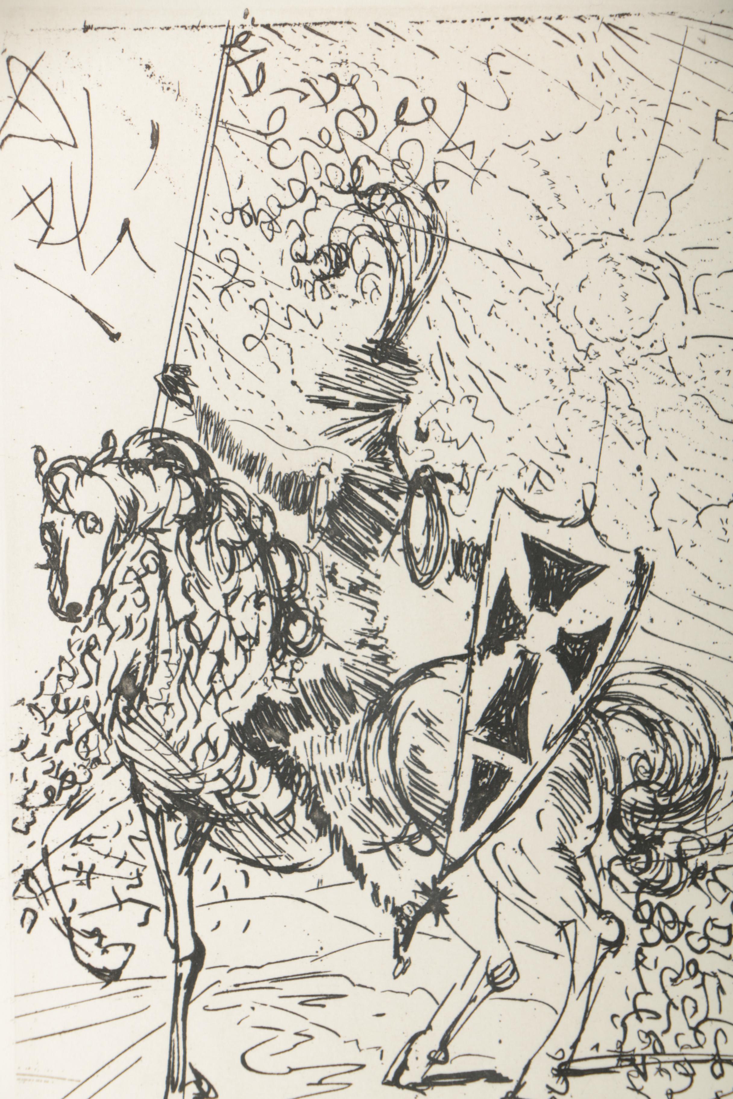 Salvador Dalí Restrike Etching"El Cid"