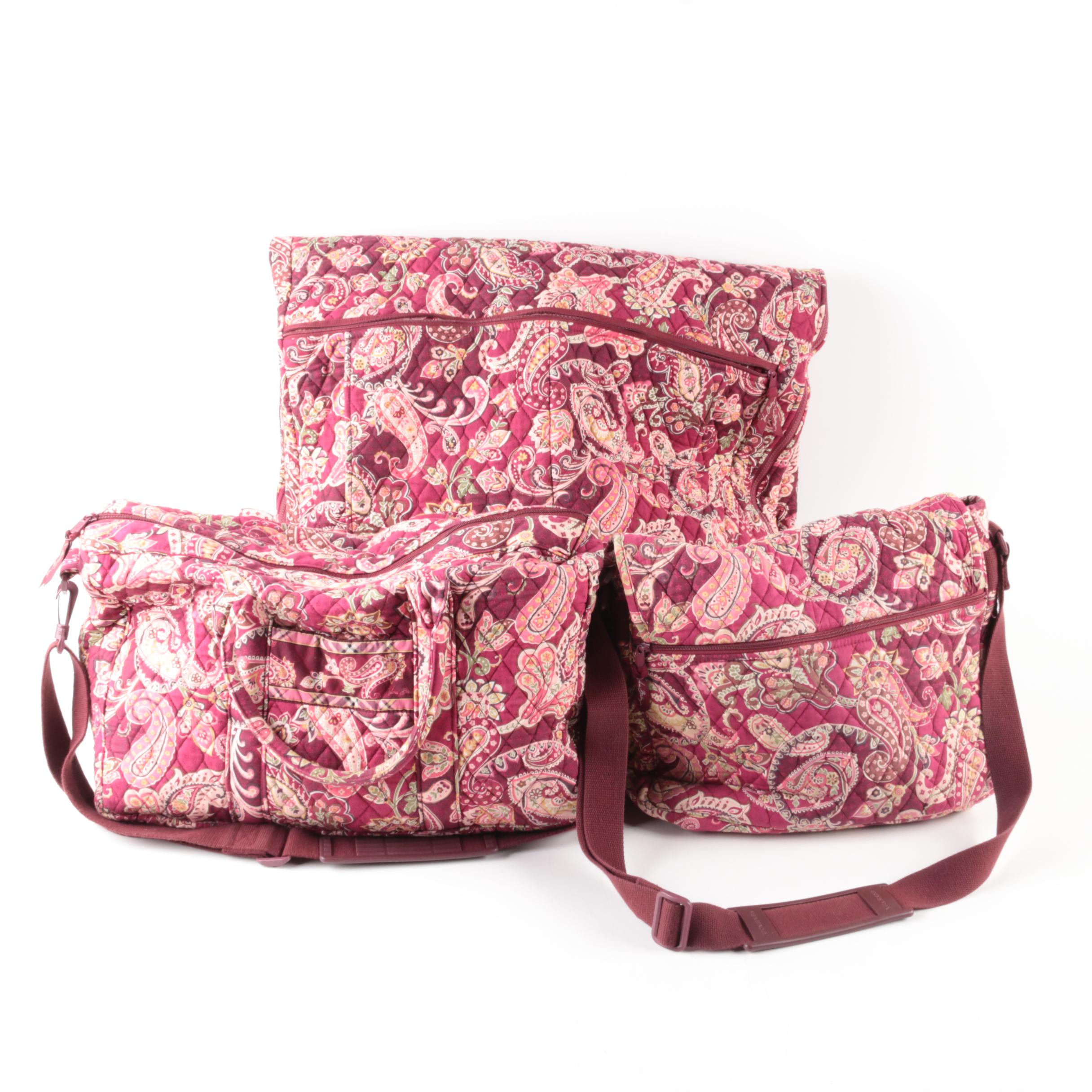 Vera Bradley "Picadilly Plum" Carry-On Luggage Pieces