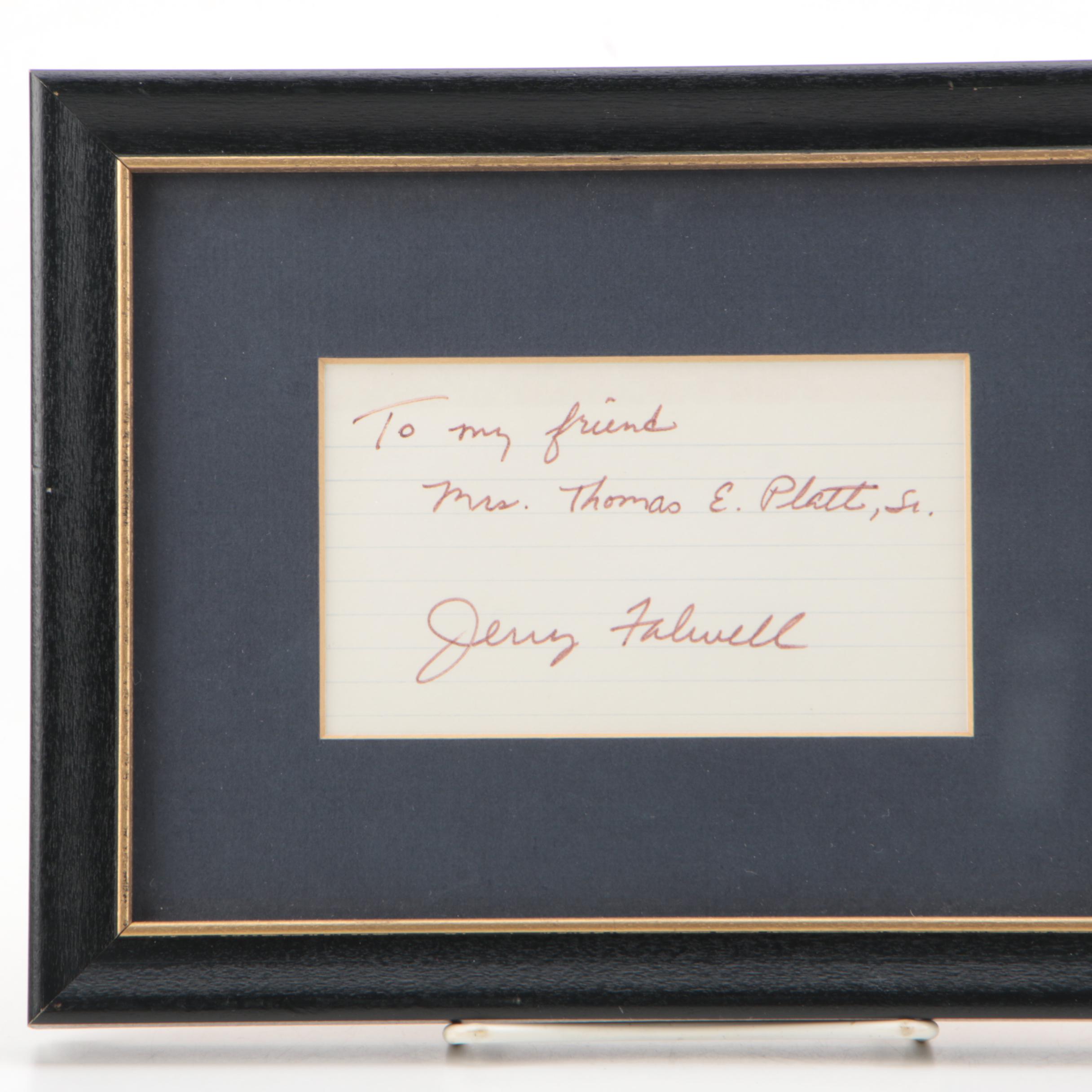 Jerry Falwell Note and Signature