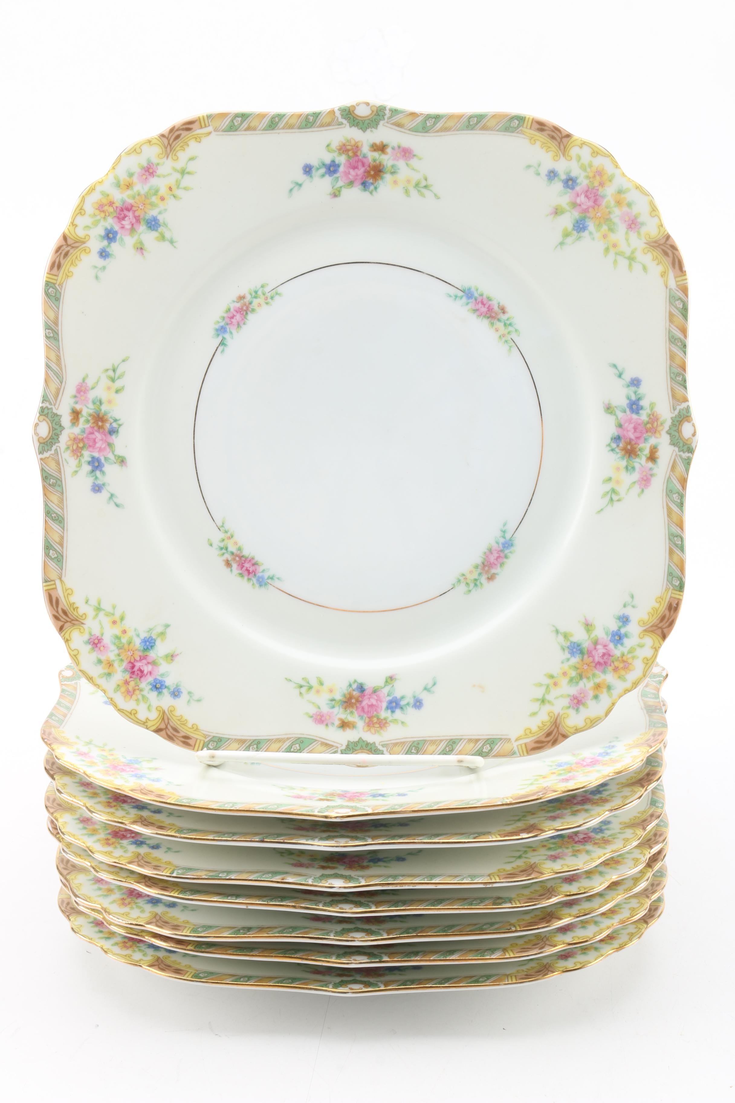 Black Knight "Leonora" Square Luncheon and Round Dinner Plates