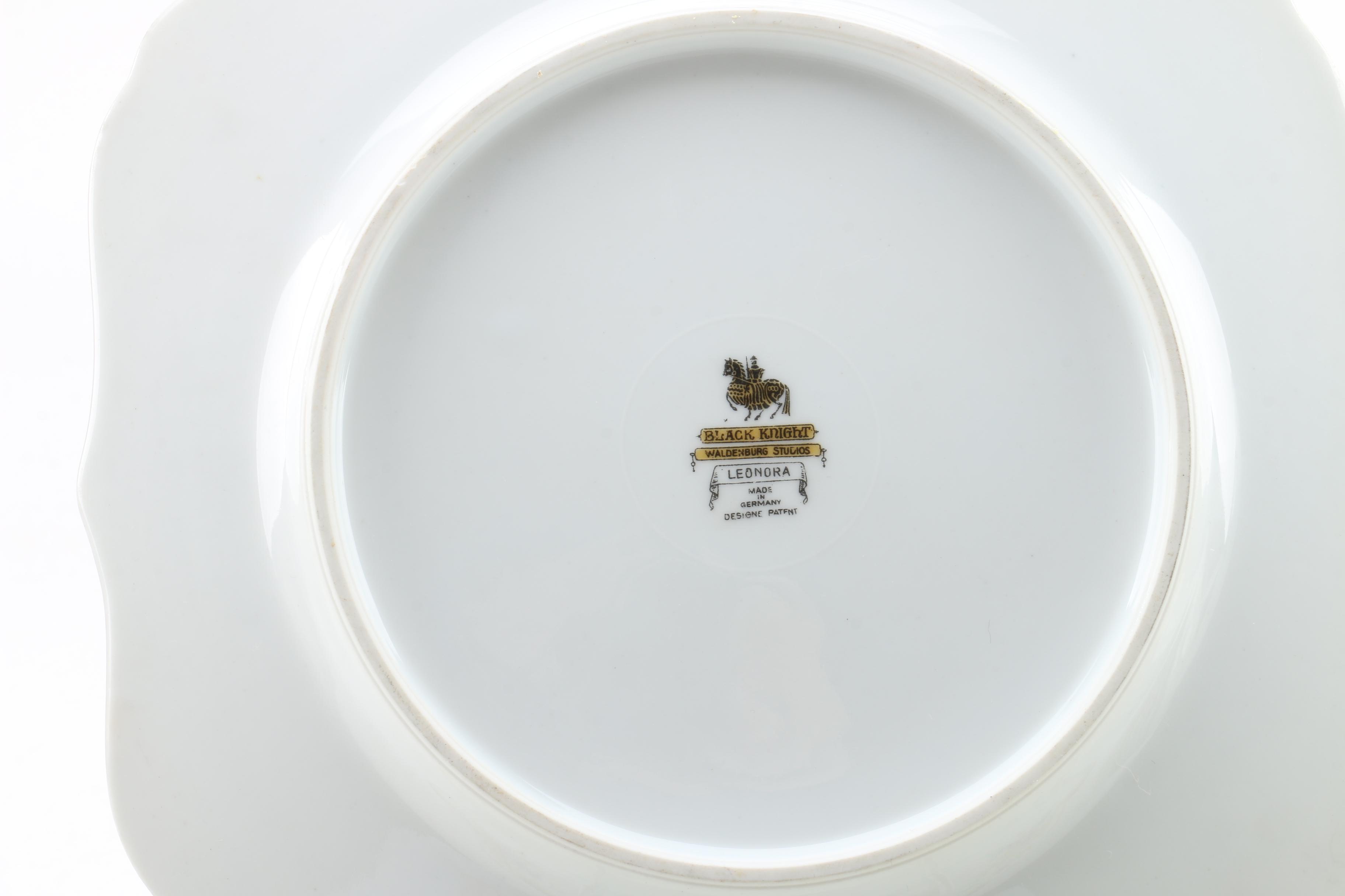 Black Knight "Leonora" Square Luncheon and Round Dinner Plates