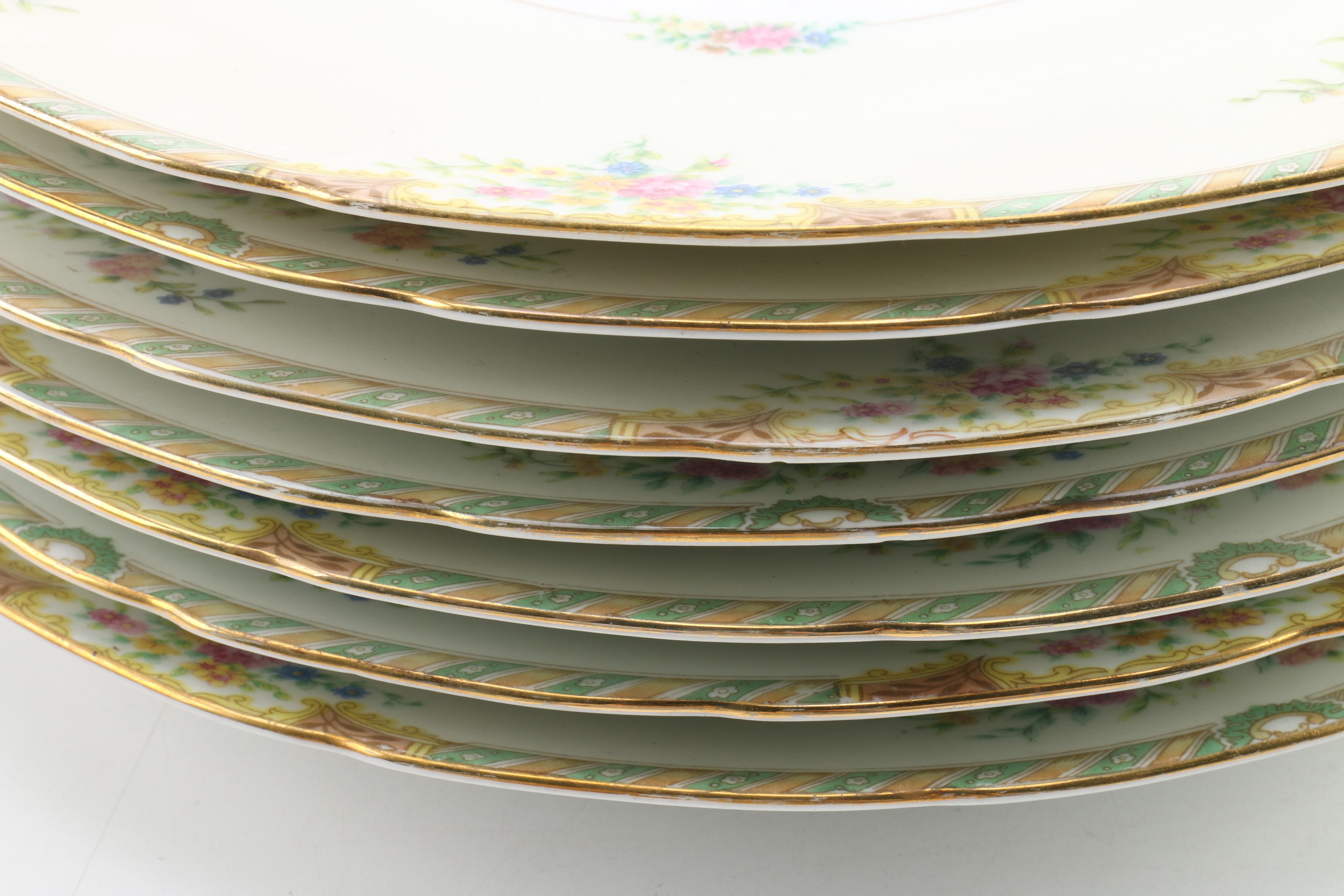 Black Knight "Leonora" Square Luncheon and Round Dinner Plates