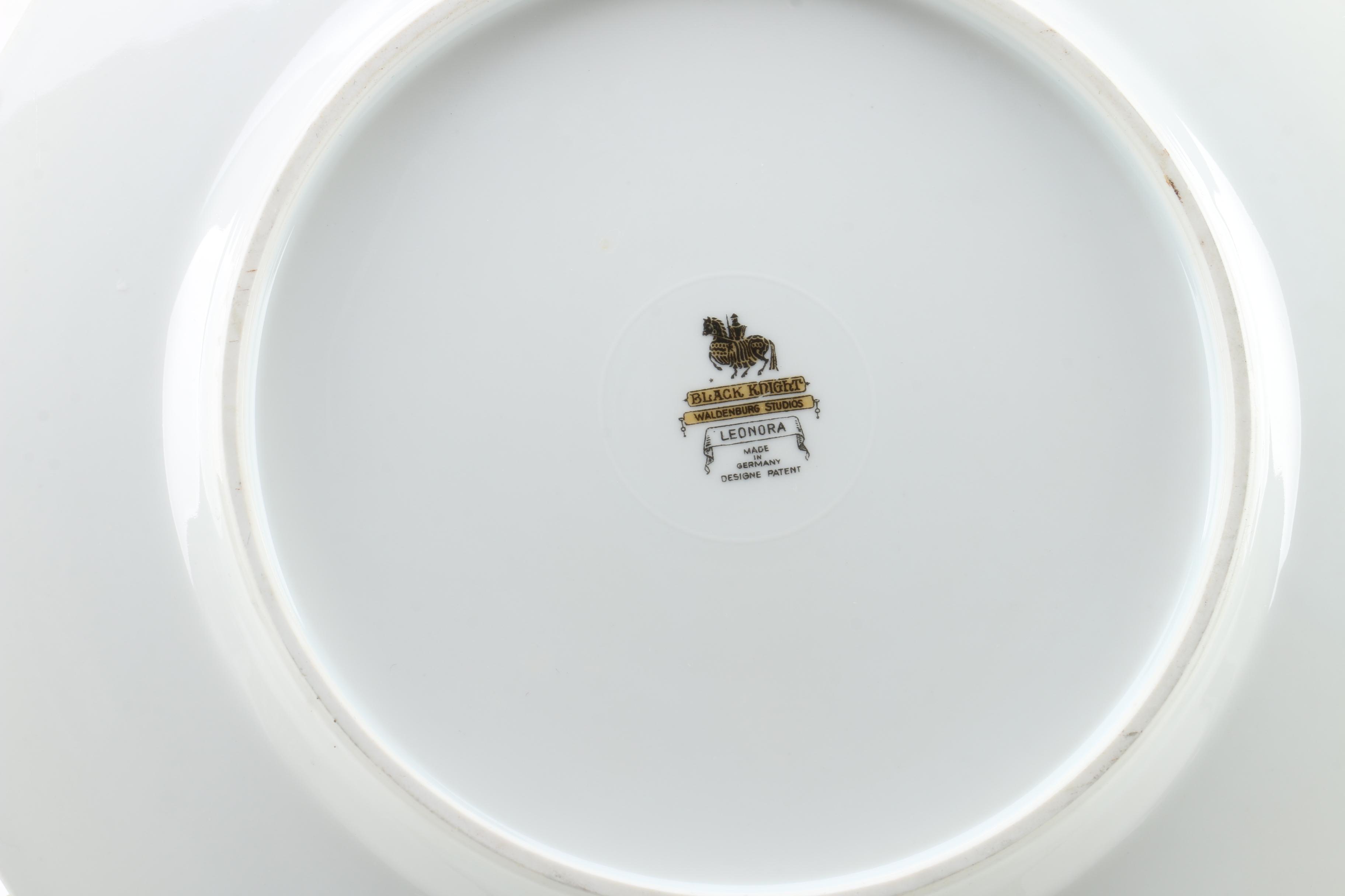 Black Knight "Leonora" Square Luncheon and Round Dinner Plates