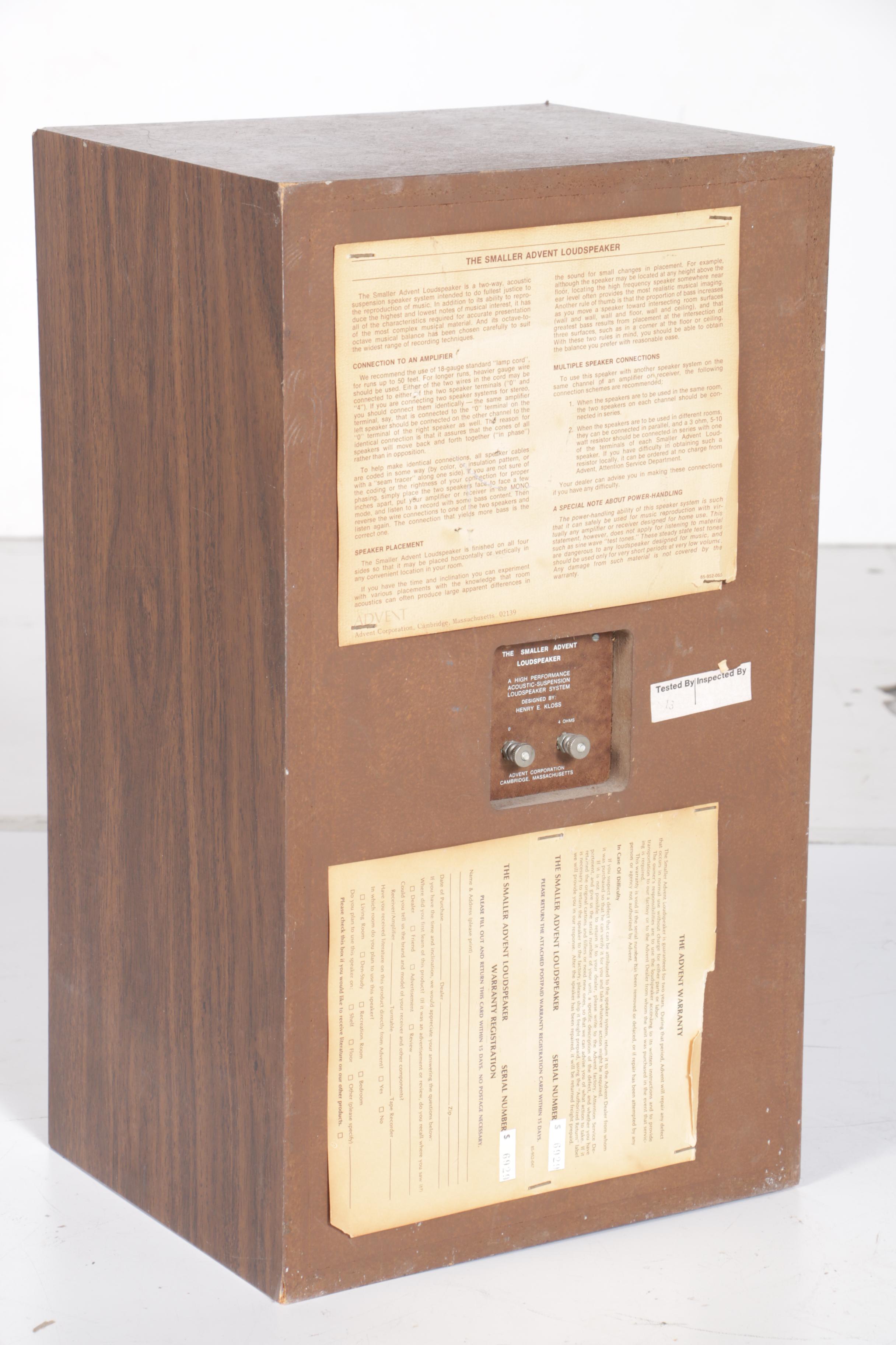 The Advent Loudspeakers