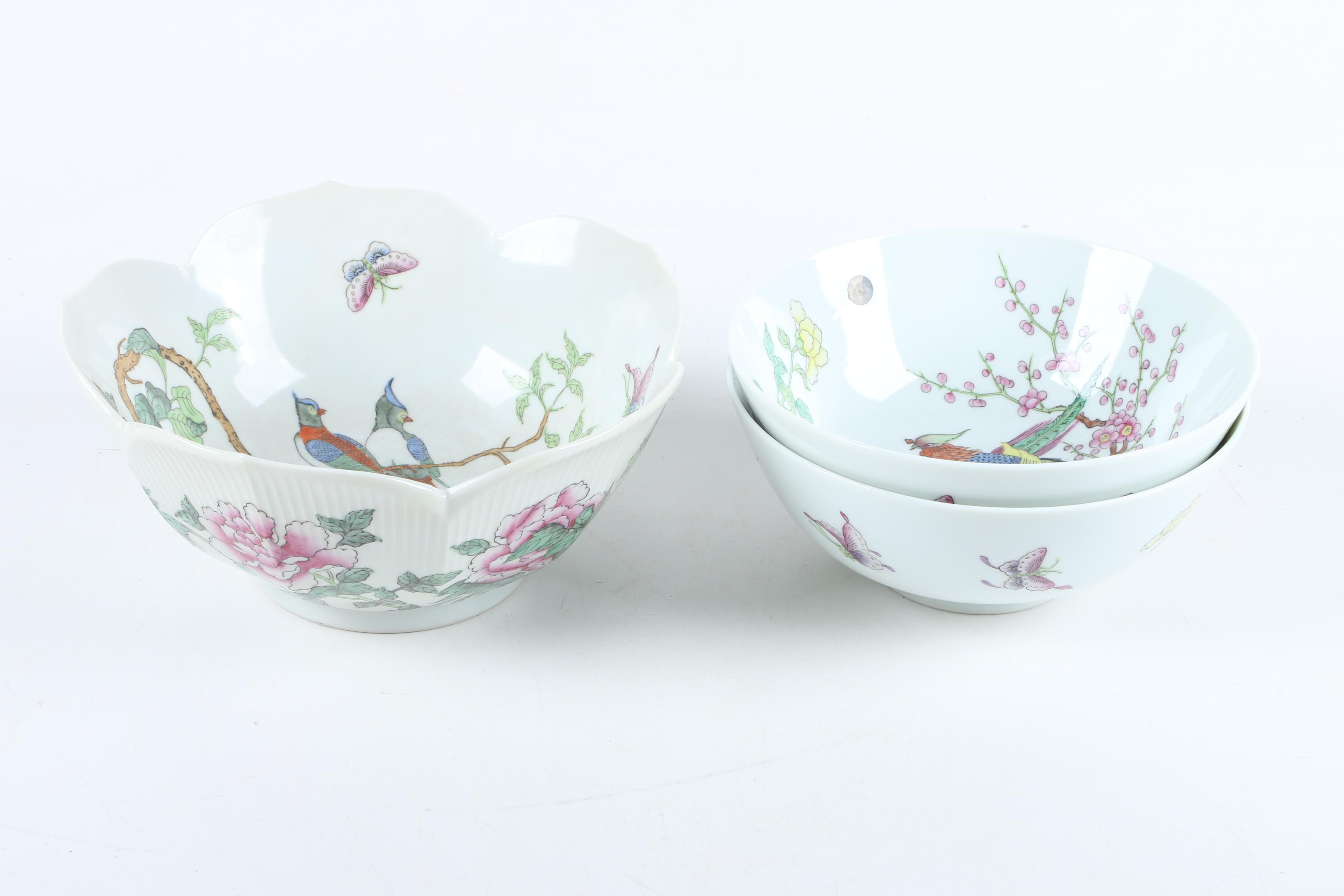 Vintage Overjoy Hand-Painted Porcelain Serveware