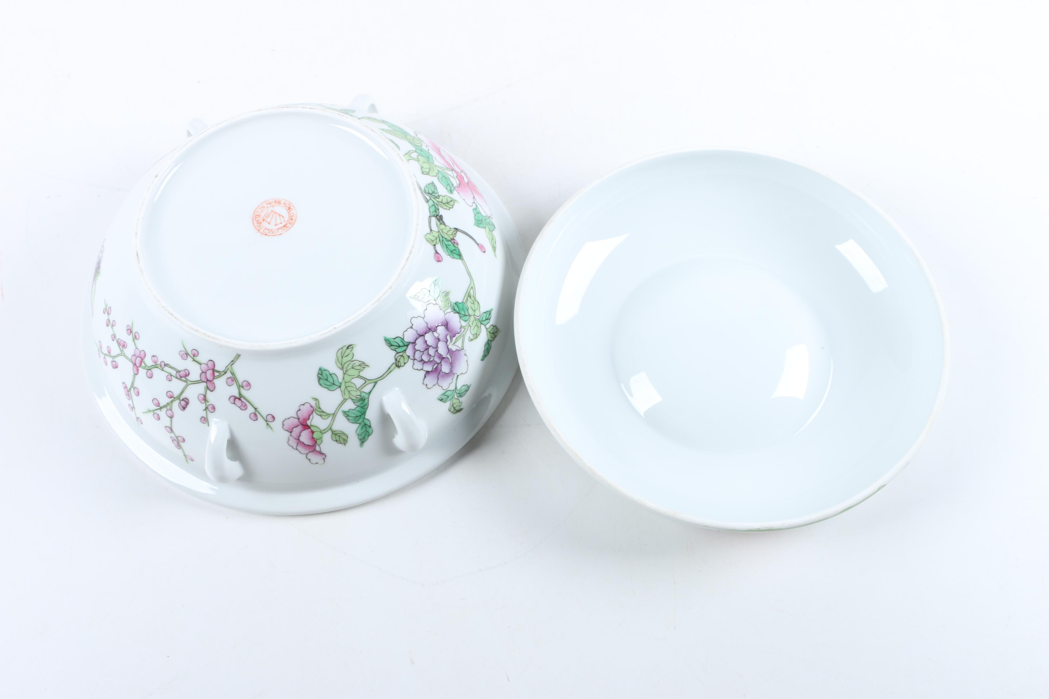 Vintage Overjoy Hand-Painted Porcelain Serveware