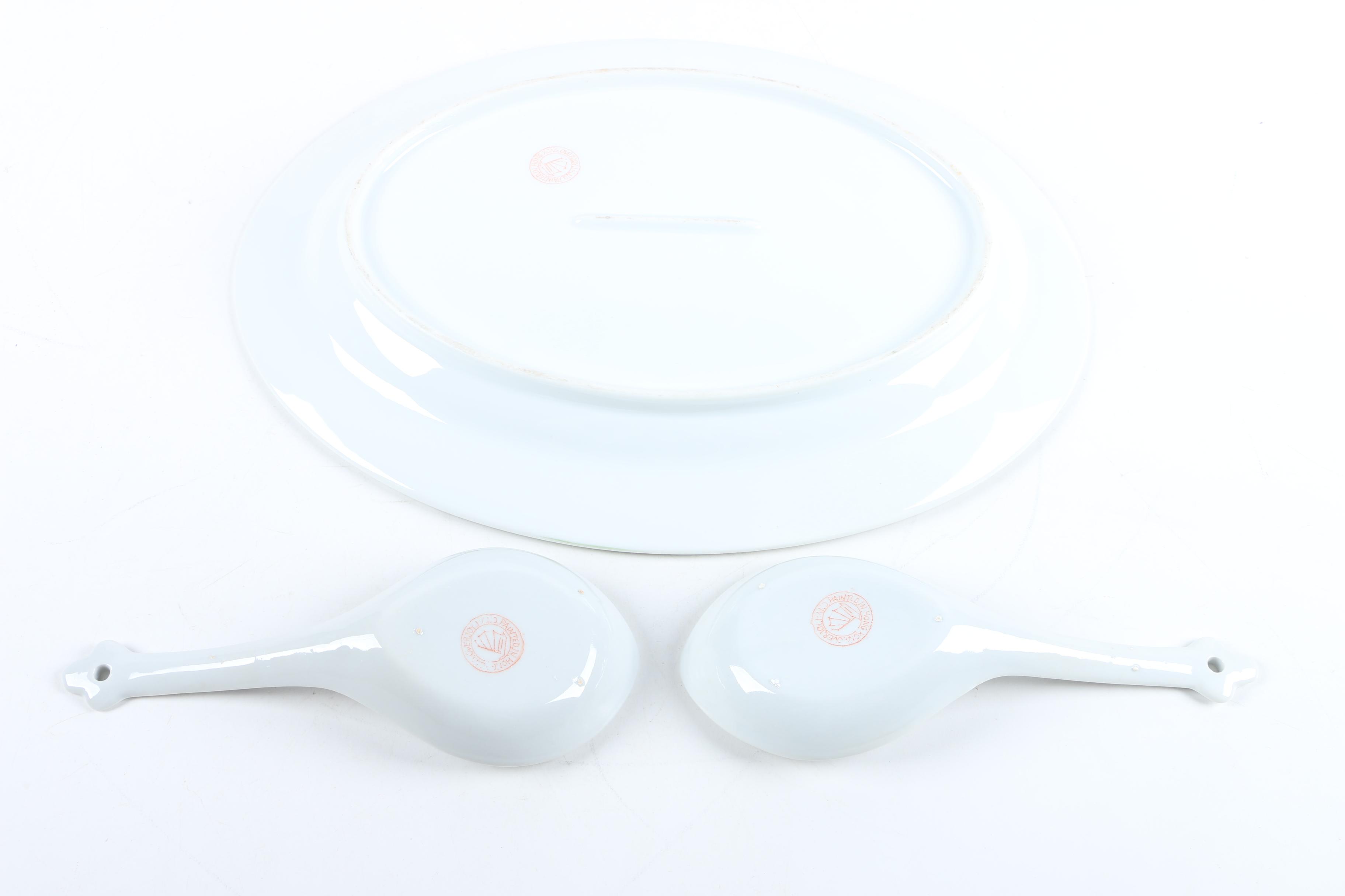 Vintage Overjoy Hand-Painted Porcelain Serveware