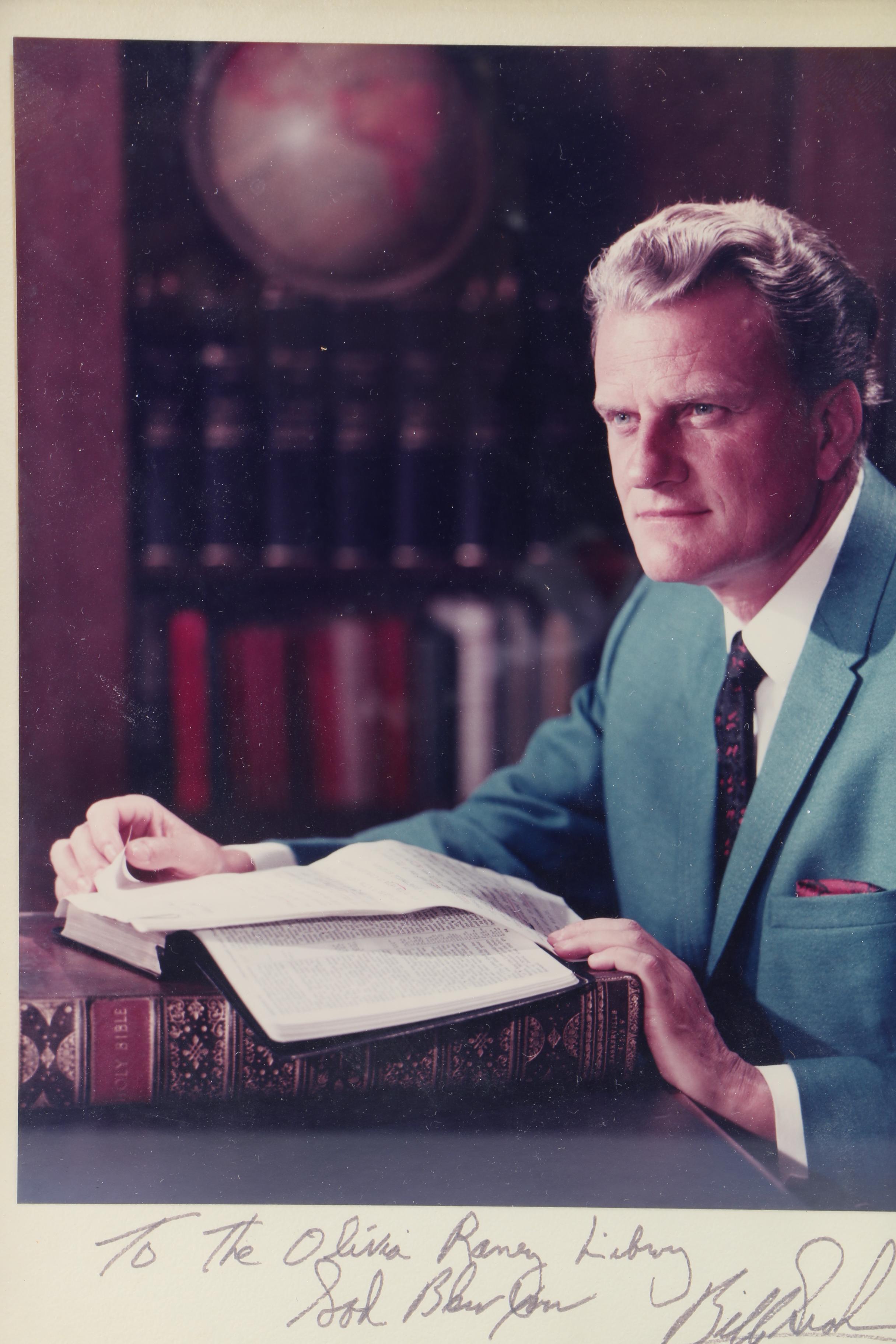 Reverend Billy Graham Signed Color Photograph
