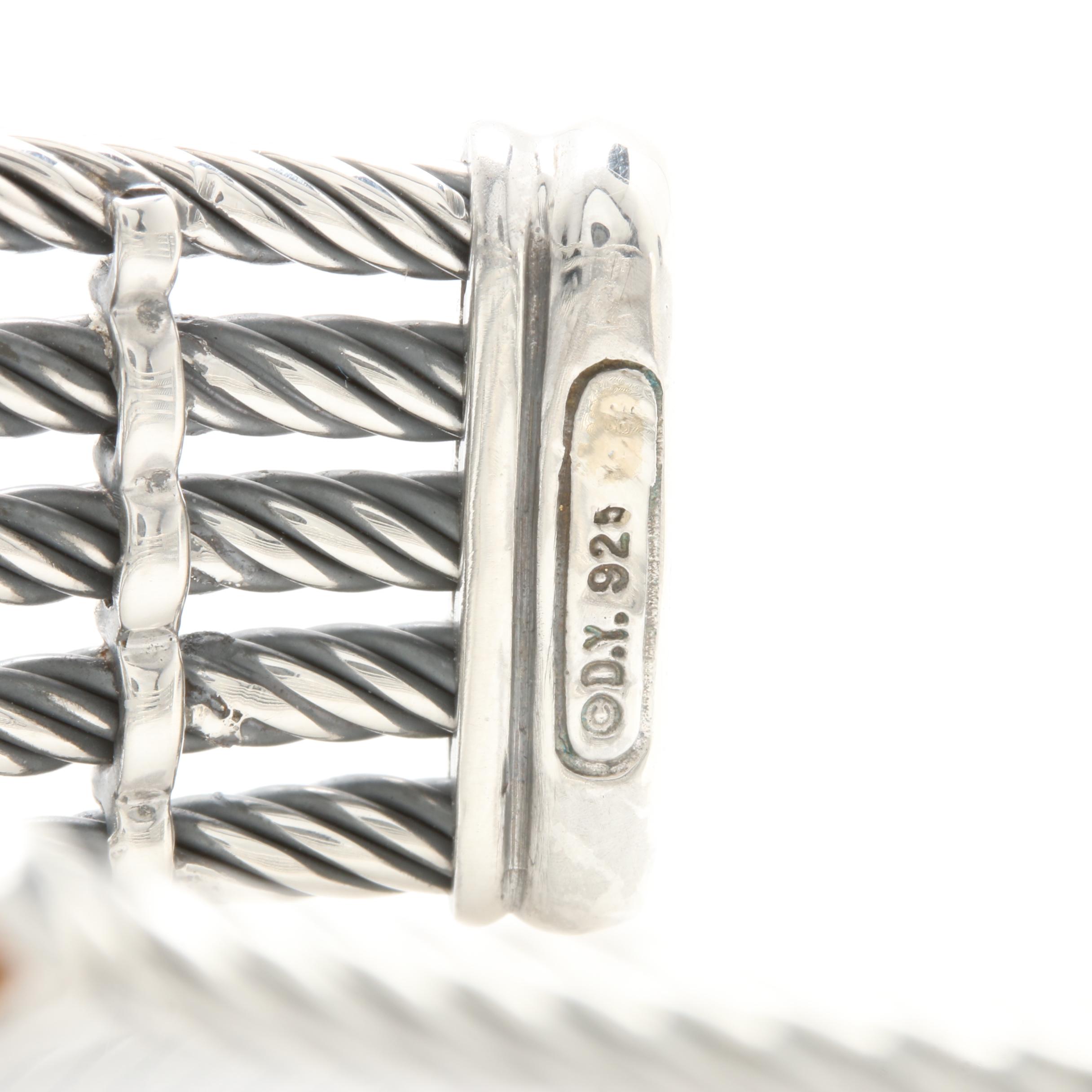 David Yurman "Confetti" Wide Cuff Gemstone Bracelet