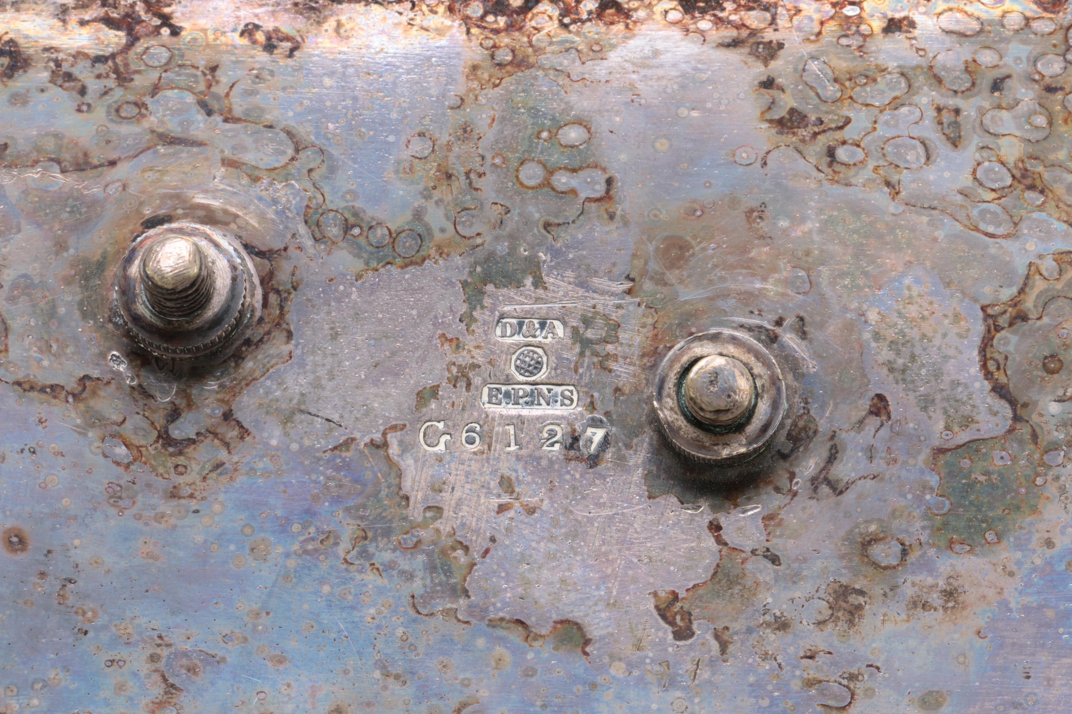 Daniel & Arter Silver Plate Inkwell with S. Kirk & Son Sterling Letter Opener