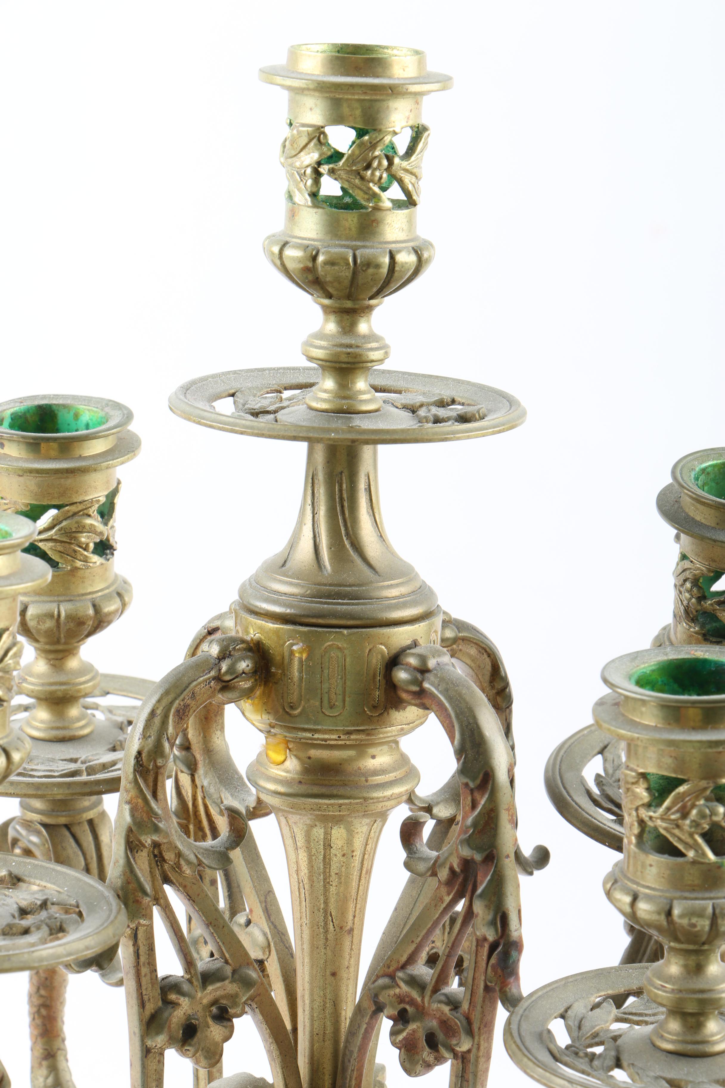 Vintage Cast Brass Girandoles