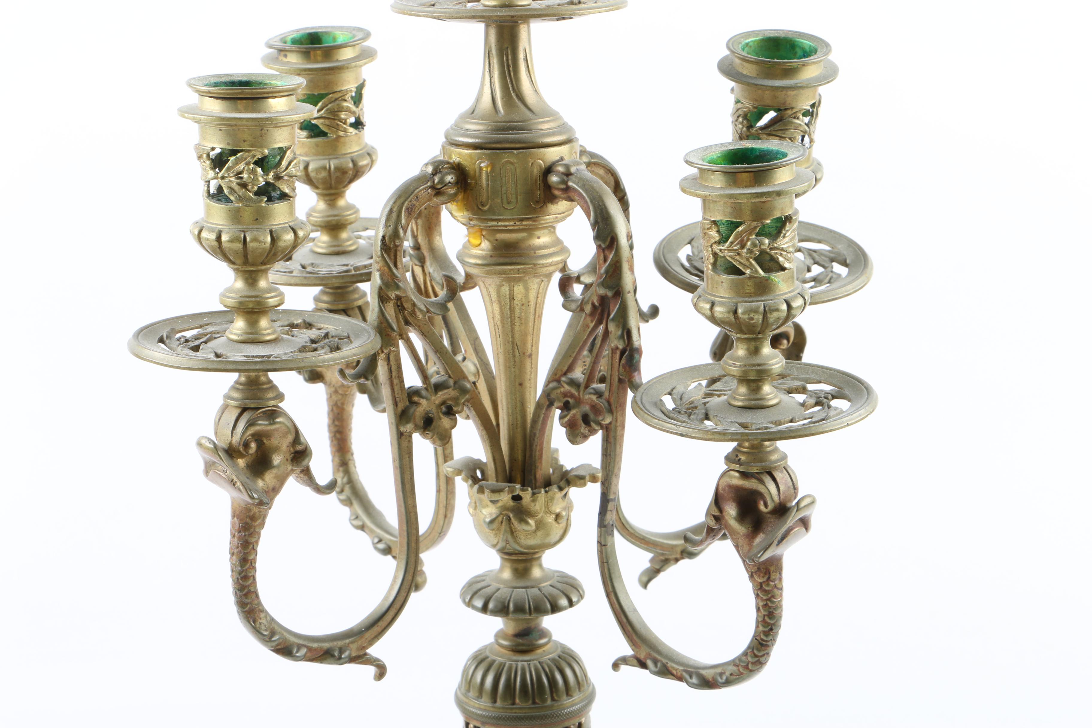 Vintage Cast Brass Girandoles