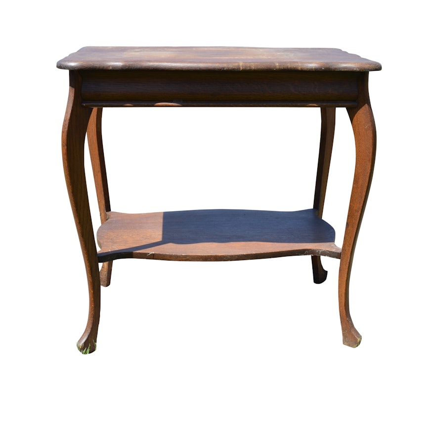 Vintage Victorian Style Oak Accent Table