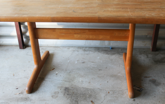 Trestle Table with Butcher's Block Style Top