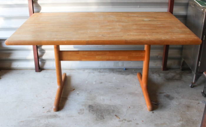 Trestle Table with Butcher's Block Style Top