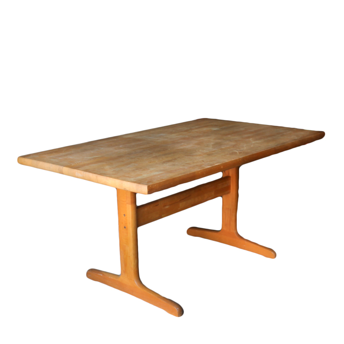 Trestle Table with Butcher's Block Style Top
