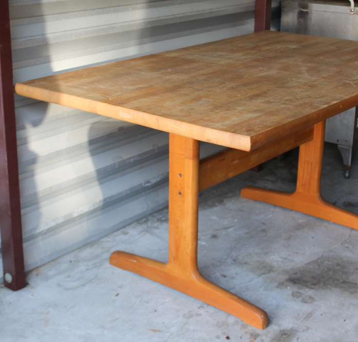 Trestle Table with Butcher's Block Style Top