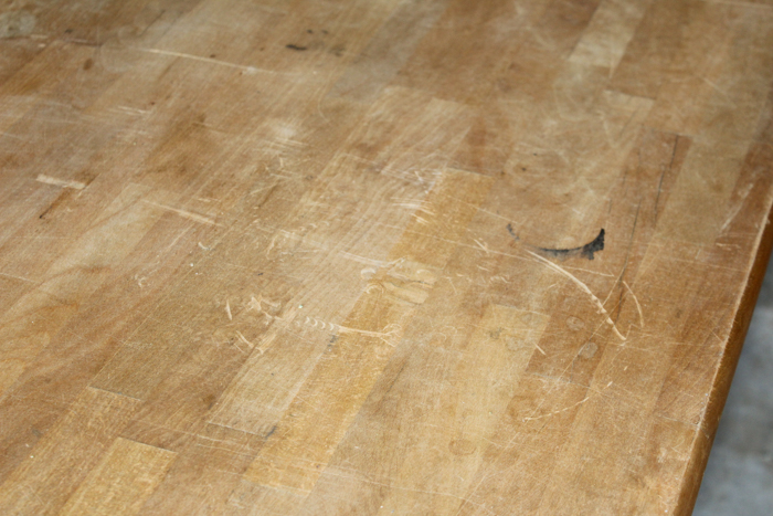 Trestle Table with Butcher's Block Style Top