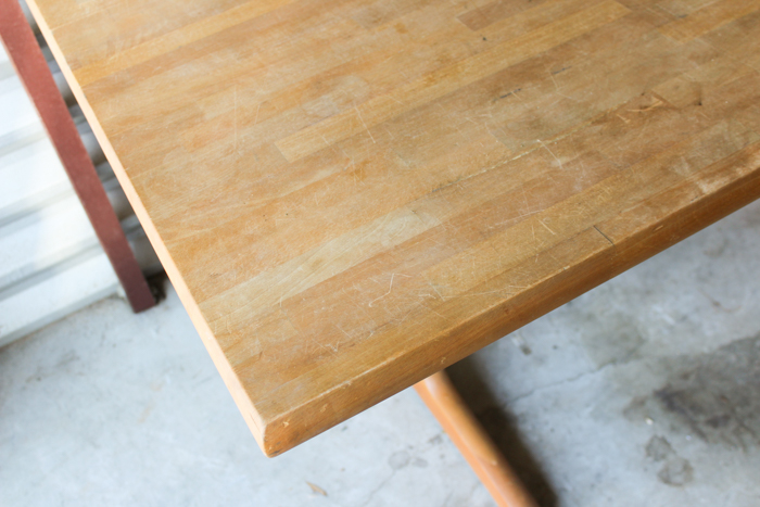 Trestle Table with Butcher's Block Style Top